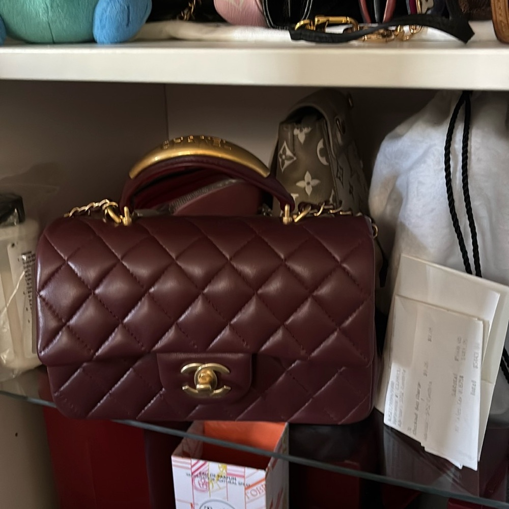 Auth chanel mini handle bag